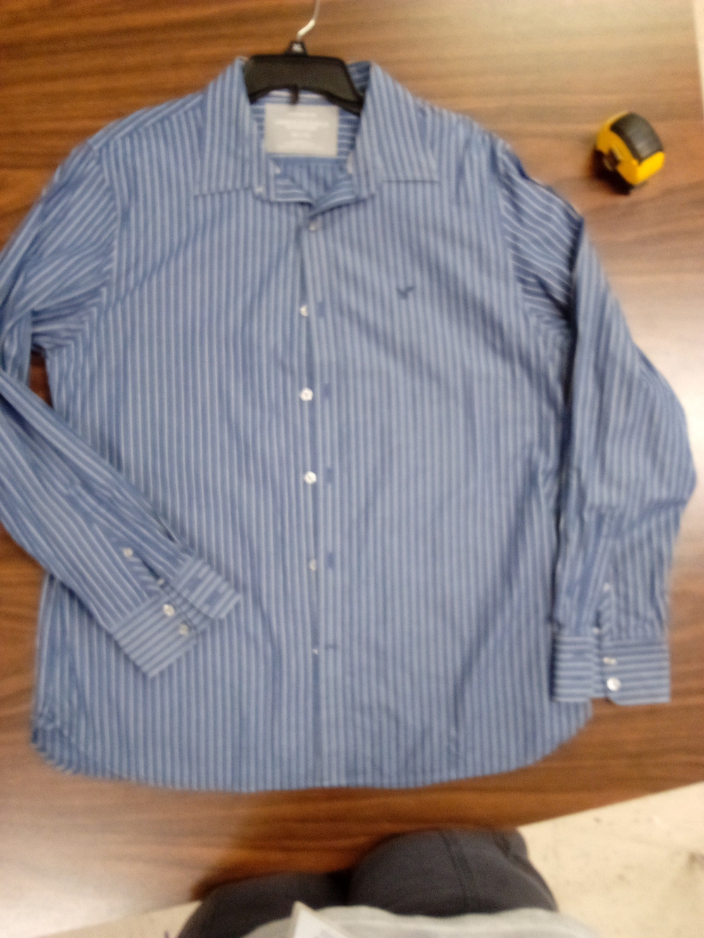 American Eagle Outfitters Blue Pinstripe Men's Dress Shirt